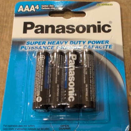 Four "AAA" Alkaline Battery