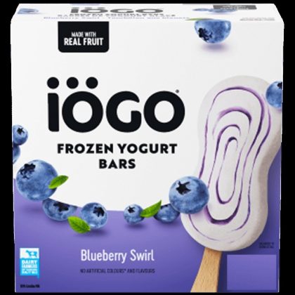 iOGO Frozen Yogurt Bars - Blueberry Swirl